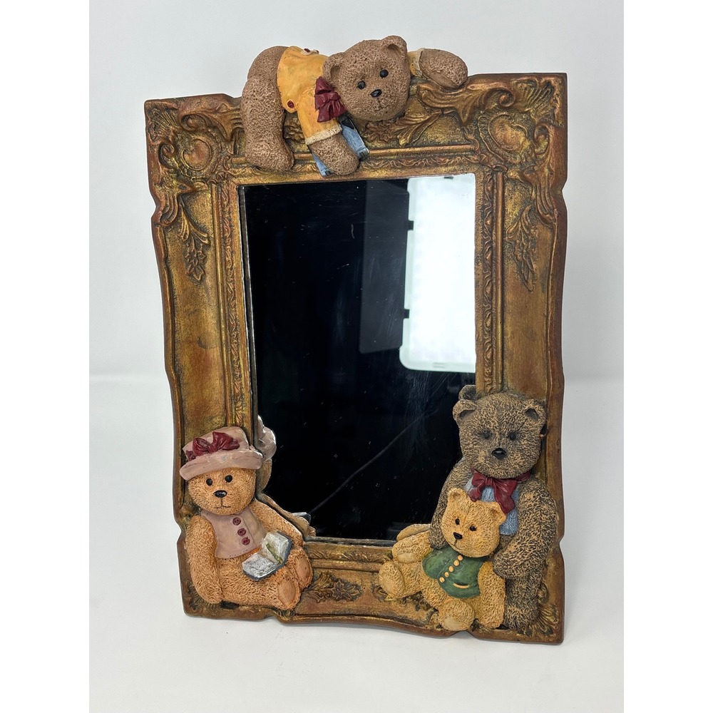 Vintage 1996 Figi Graphics Bear Friends Decorative Mirror Resin Frame Heavy duty